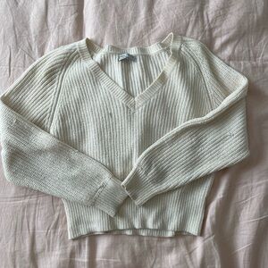urban outfitters cream v neck sweater